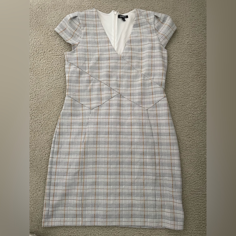 Express dress size L multi color checkered
